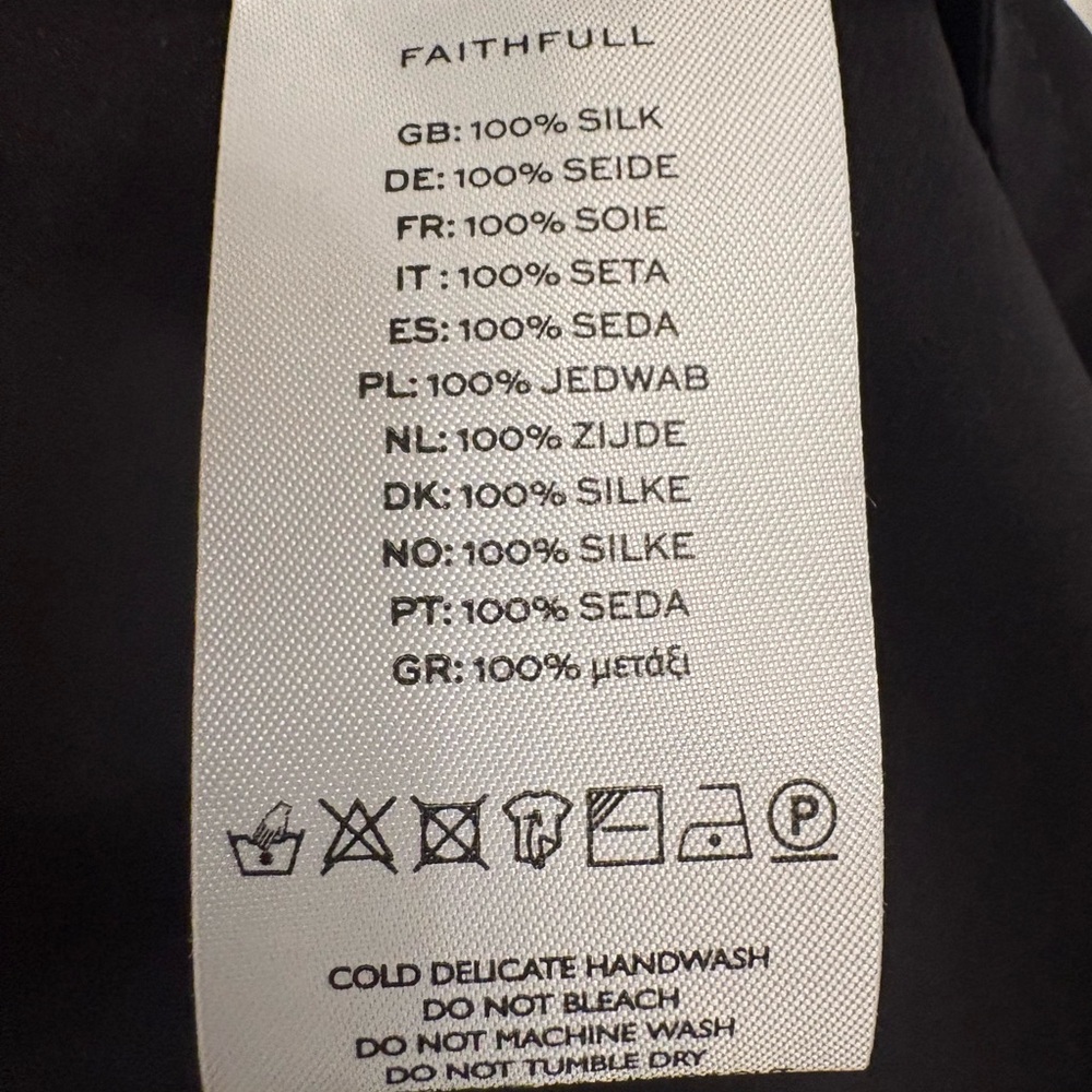 Faithfull The Brand Paloma Maxi Dress Black Silk Open Back NWT XS US 2 - Picture 10 of 10